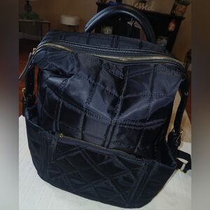 Elegant Black Quilted Backpack